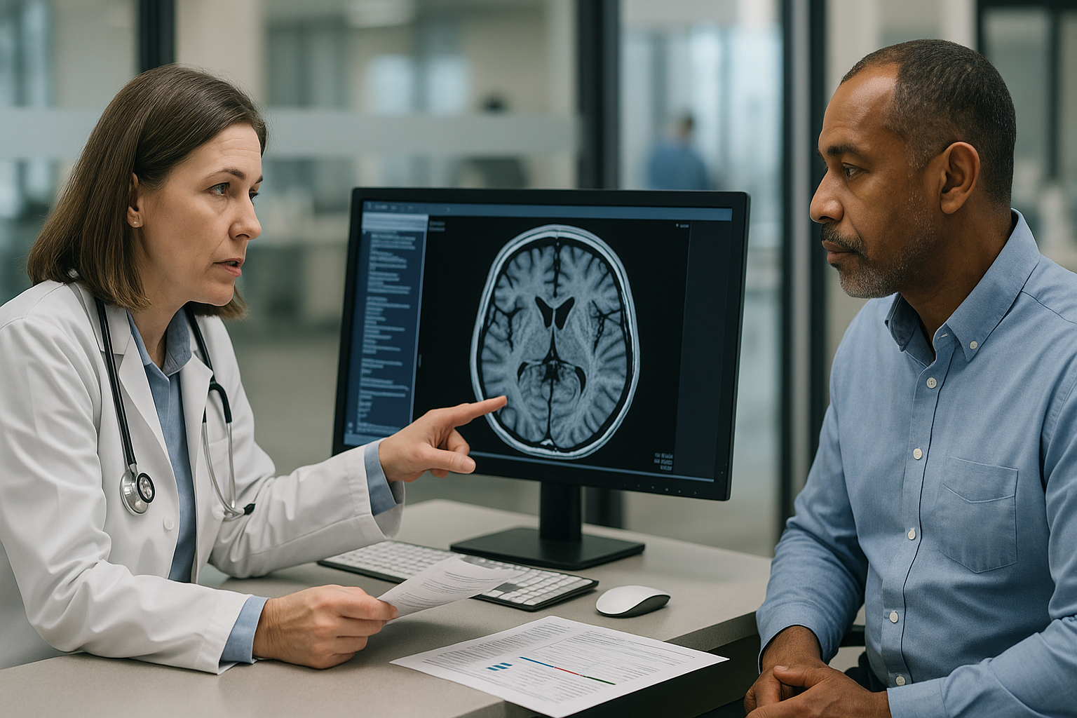 medical consultation with MRI scan